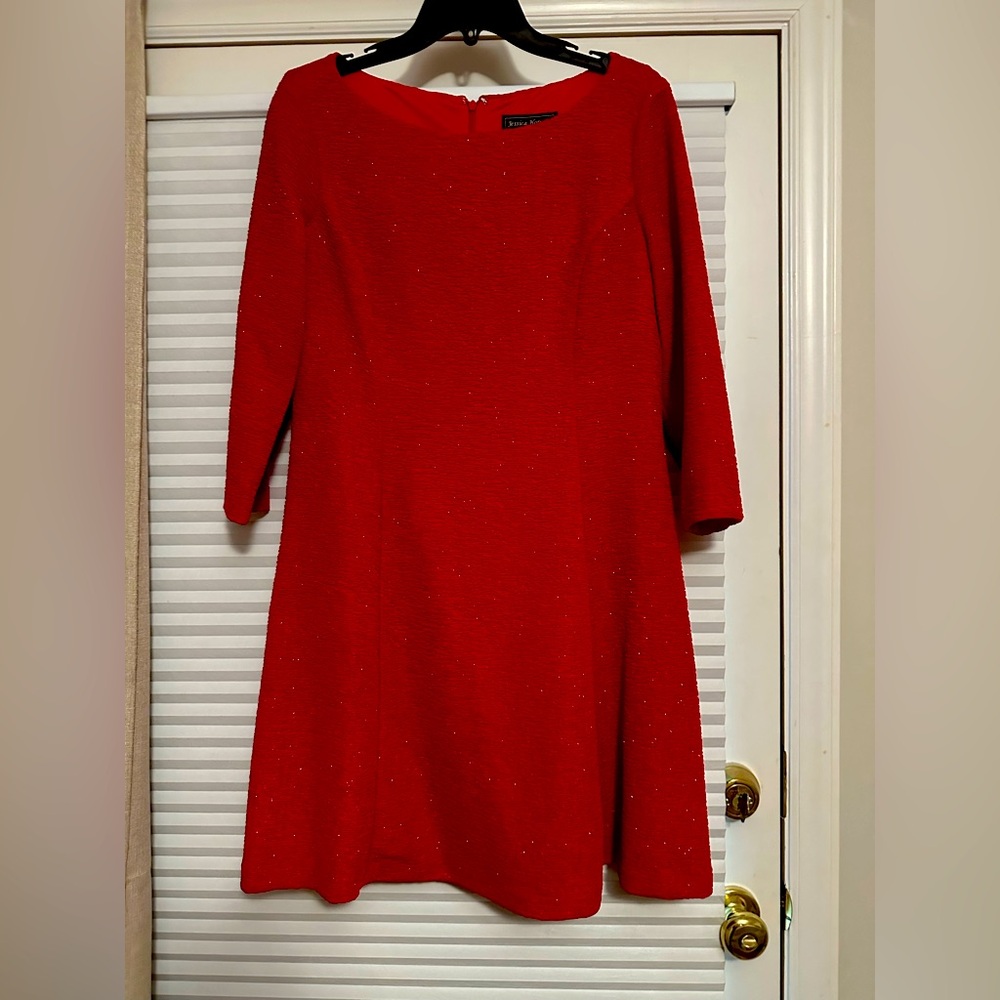 Jessica Howard size12P red sparkly dress great for a Christmas party